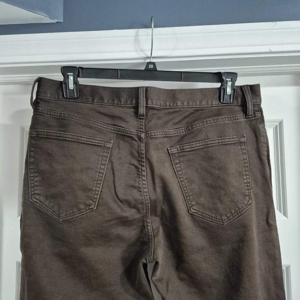 Banana Republic Traveler Pants Mens 35x34 Brown Slim Fit Stretch *Flaws